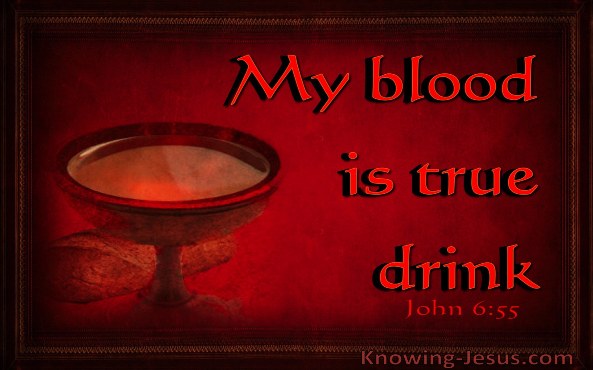 John 6:55 My Blood Is True Drink (red)
